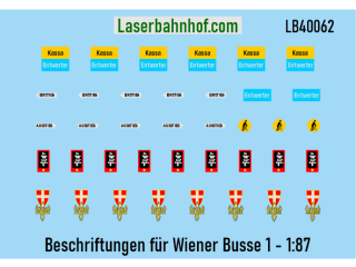 Decals Beschriftungen für Wiener Busse 1 - 1:87